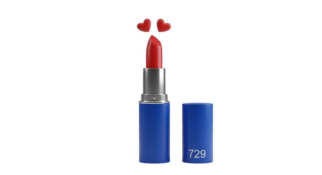 Red Lipstick with Hearts and Number 729