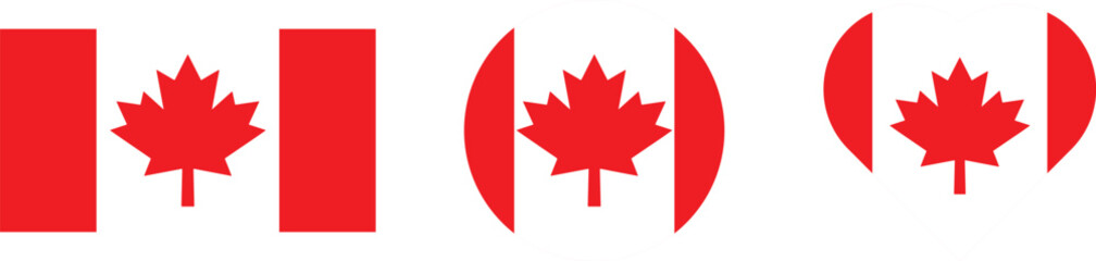 Canada Flag Icon Vector Illustration | Canadian Maple Leaf National Symbol