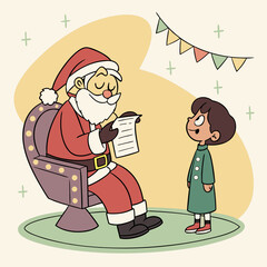 santa claus and a girl