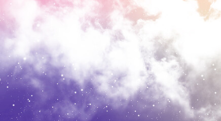 Night sky with stars and white clouds.
