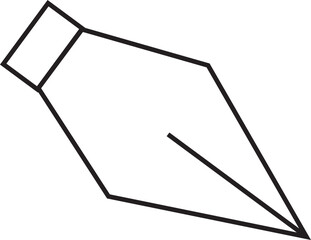 Simple Black and White Fountain Pen Nib Illustration.