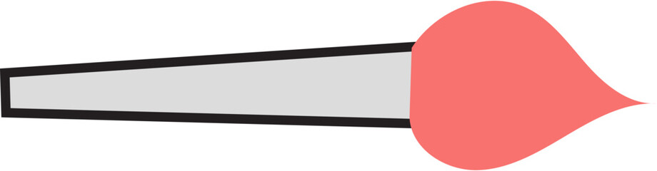 Stylized Paintbrush with Salmon Bristles and Gray Handle Illustration.