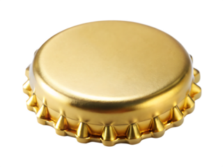Shiny Golden Metal Bottle Cap Isolated on Background metallic isolated on a transparent background