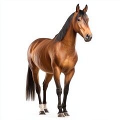 Fototapeta premium Majestic Brown Horse Portrait , PNG isolated cut out image