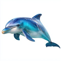Majestic Dolphin Leaping in the Ocean , PNG isolated cut out image