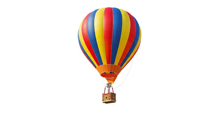 Fototapeta premium Colorful hot air balloon flying adventure travel sky high journey vacation flight aerial view fun freedom ride transparent background
