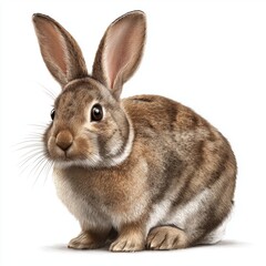 Fototapeta premium Detailed Portrait of a Rabbit , PNG isolated cut out image