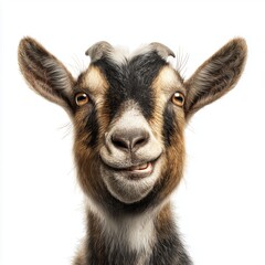 Playful Goat Portrait , PNG isolated cut out image