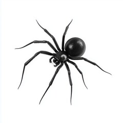 Detailed Black Widow Spider Illustration , PNG isolated cut out image