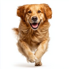 Golden Retriever in Full Sprint , PNG isolated cut out image