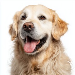 Golden Retriever Portrait - Happy Dog , PNG isolated cut out image