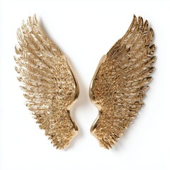 Exquisite Gold Wings Wall Decor , PNG isolated cut out image