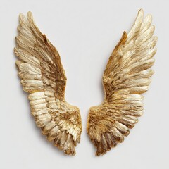 Golden Angel Wings Decor - Exquisite Wall Art , PNG isolated cut out image
