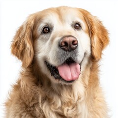 Golden Retriever Portrait - Happy and Joyful , PNG isolated cut out image