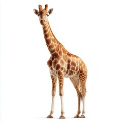Obraz premium Majestic Giraffe Portrait Against White Background , PNG isolated cut out image