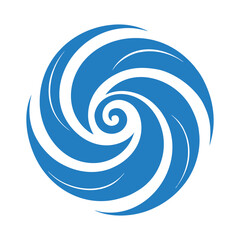 Fototapeta premium Blue spiral cyclone hurricane storm weather symbol graphic
