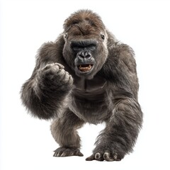 Obraz premium Majestic Gorilla Portrait - Powerful Primate , PNG isolated cut out image