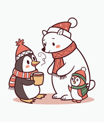 Winter Animal Friends, Festive Cute Creatures, Holiday Cozy Animals, Christmas Animal Squad, Frosty Animal Companions