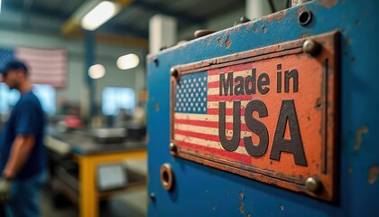 Factory Setting Showcases Production With 'Made in USA' Sign in Focus