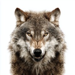 Obraz premium Ferocious Wolf Portrait in Winter , PNG isolated cut out image