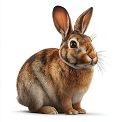 Obraz premium Beautiful Brown Rabbit Portrait , PNG isolated cut out image