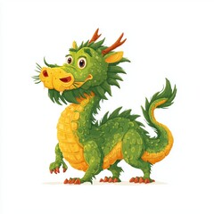 Fototapeta premium Adorable Cartoon Dragon Illustration , PNG isolated cut out image