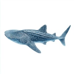 Stunning Whale Shark Illustration , PNG isolated cut out image