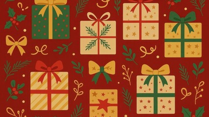 Festive gift box illustration