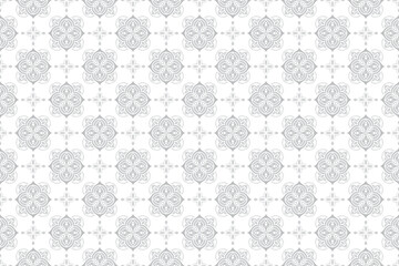 Cute silver floral pattern on a white background
