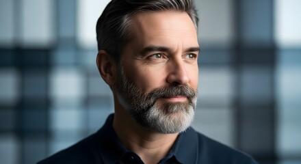 Middle-aged Man Whisking Eggs in Kitchen, Healthy Breakfast Preparation