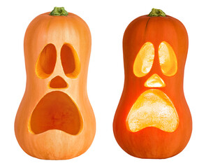Halloween pumpkin isolated on white background with full depth of field