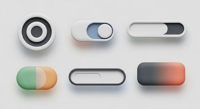 Modern UI Toggle Switch and Slider Collection
