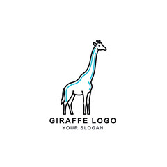 Minimalist line art logo featuring a stylized giraffe with a long neck and distinct markings, set against a clean white background, with text below.