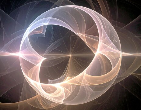 Abstract swirling shapes in light pastels and dark tones