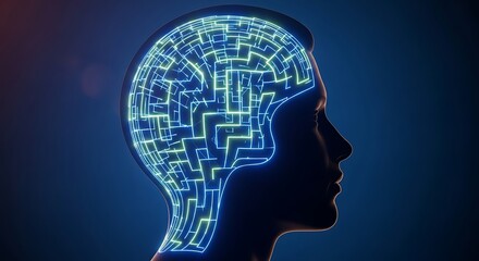 Obraz premium Abstract Illustration of Artificial Intelligence and Technology