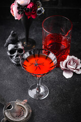 Spooky red Halloween monster cocktail