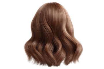 Naklejka premium Long wavy brown hair from back view, cut out