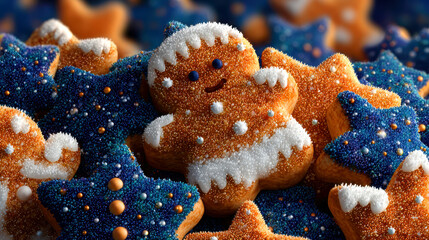 Seamless gingerbread christmas background texture