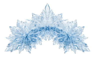 Intricate icy star patterns on frosty window highlighting delicate crystalline detail and natural artistry of winter isolated on transparent background PNG