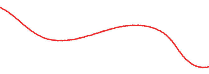 Red thread isolates on a white background. Red silk thread looped in a circle form, symbolizing vector thread of fate in tradition. .Line of red yarn, long red thread