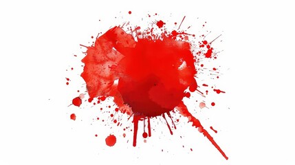 Red grunge brush strokes, ink paint, hand drawn brush strokes, isolated on white background