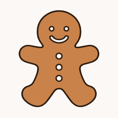 Gingerbread Man Cookie Illustration