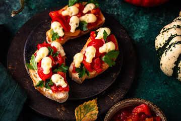 Halloween sandwich with skull from cheese