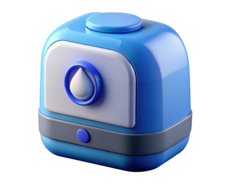 Modern humidifier design air purifier vaporizer unit for home use fresh indoor air 3d illustration isolated on transparent background