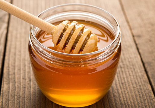 Honey Jar with Wooden Dipper