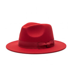 A red fedora isolated on white