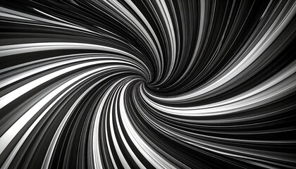 A swirling abstract design in shades of gray creates a dynamic visual effect, like a tunnel or vortex, focused on a central point