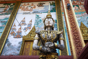 A statue near a buddhist temple in Siem Reap, Cambodia.
