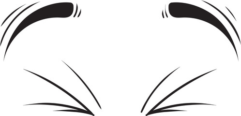 Obraz premium Stylized Black Eyebrows and Lashes Graphic Illustration.
