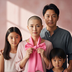 Breast Cancer Awareness Family Portrait A Moment of Strength and Unity